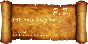 Pázsit Diána névjegykártya